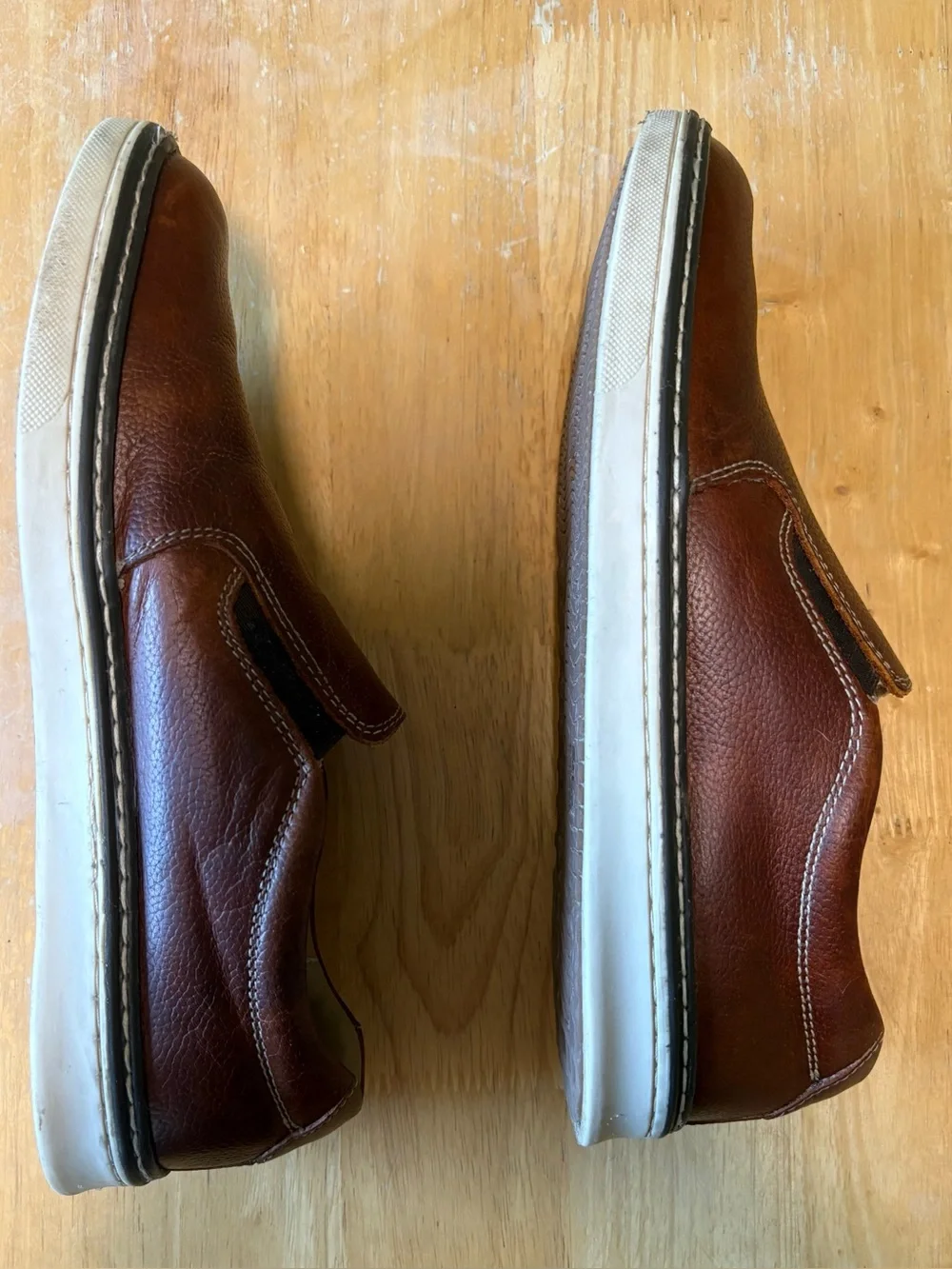 Johnston & Murphy Boy’s Brown Slip-On Leather Loafers